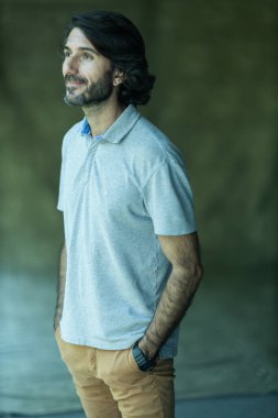 Portrait of one young latin American Caucasian man. 