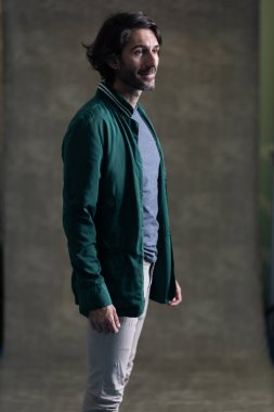 Portrait of one young latin American Caucasian man. 