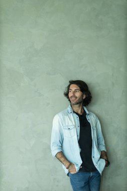 Portrait of one young latin American Caucasian man. 