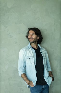 Portrait of one young latin American Caucasian man. 