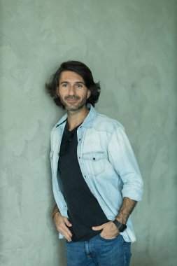 Portrait of one young latin American Caucasian man. 