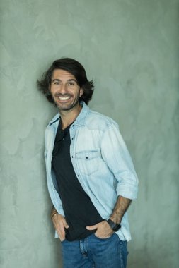 Portrait of one young latin American Caucasian man. 