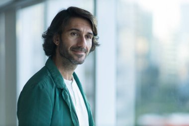 Portrait of one young latin American Caucasian man. 