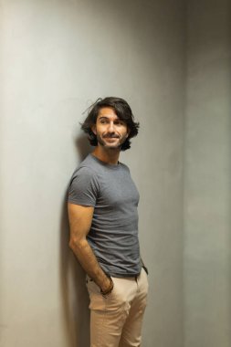 Portrait of one young latin American Caucasian man. 