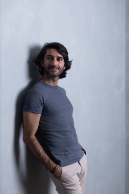 Portrait of one young latin American Caucasian man. 