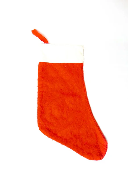Classic Christmas Stocking White Background — Stock Photo, Image
