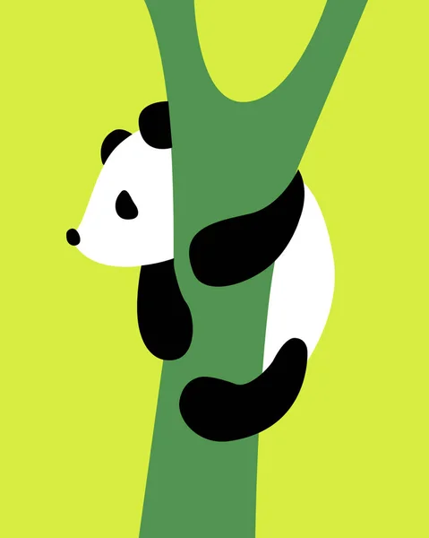 Ilustração Panda Árvore — Fotografia de Stock