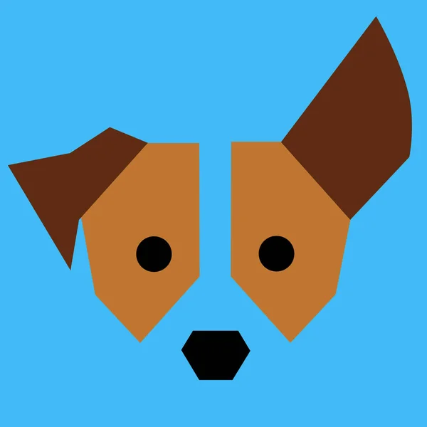 Illustration of puppy dog with geometric shapes