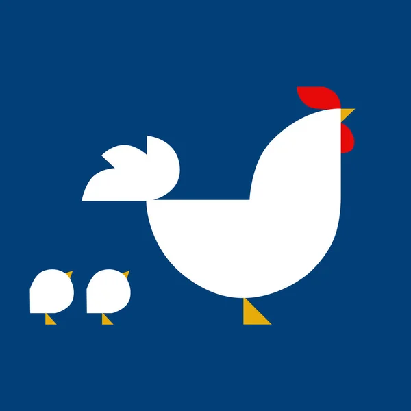 Japon usulü piliçlerle tavuk tasviri