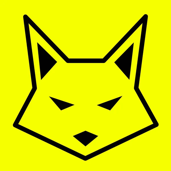 Minimalist Yellow Fox Logo — Stock Photo, Image