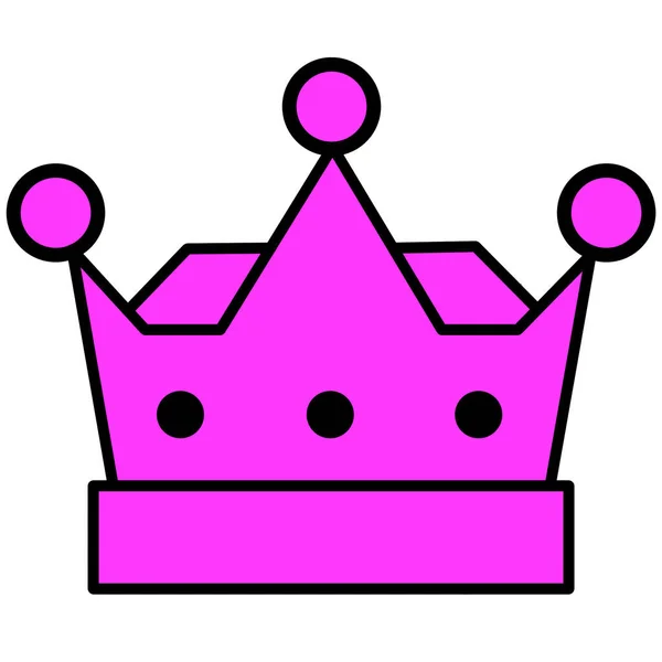 Иллюстрация Pink Crown Logo Icon Прозрачном Фоне — стоковое фото