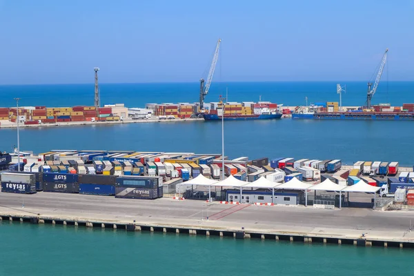 stock image Container and Cranes in the Harbour of Bari in Italy