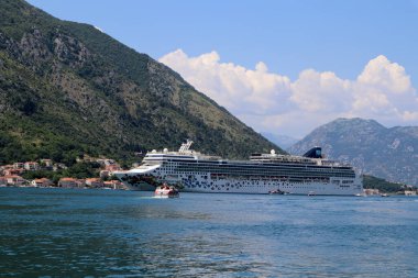Kotor, Montenegro, 13. June 2022: A Cruise Ship in the Bay