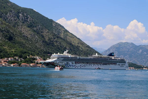 Kotor, Montenegro, 13. June 2022: A Cruise Ship in the Bay