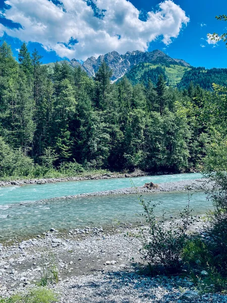 Rio Lech Áustria Com Céu Azul — Fotografia de Stock