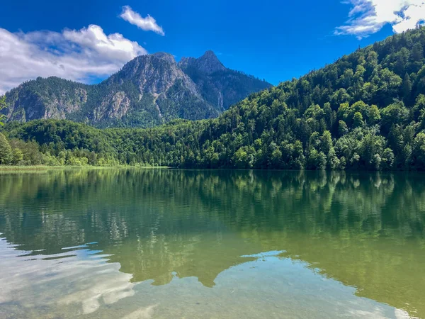 Lago Montanha Perto Schwangau Alemanha — Fotografia de Stock