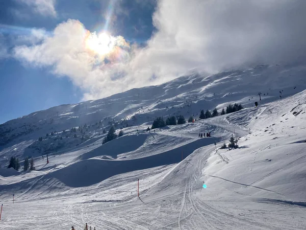 Ski Slope Lenzerheide Weather Nice — Stock Photo, Image