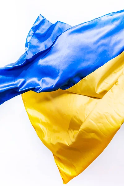 Agitar Viento Con Los Colores Bandera Ucrania —  Fotos de Stock