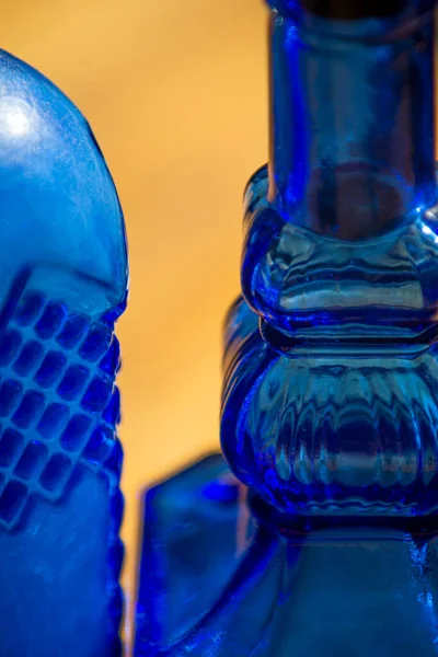 Dekoratif Blue Glass Decorative Bottles — Stok Foto