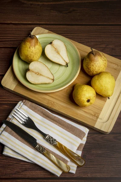 The main use of pears is gastronomy, it is frequently used as a dessert fruit and in the canning industry to make compotes