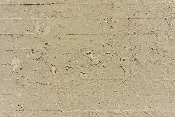Crème Beschilderde Bakstenen Muur Met Schilferende Verf Vectorcement Textuur Achtergrond — Stockfoto