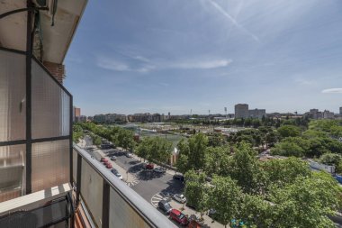 Küçük bir terastan Madrid 'in güzel manzarası.