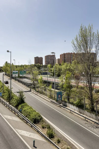 Salir Del Carril Una Carretera Circunvalación Madrid —  Fotos de Stock