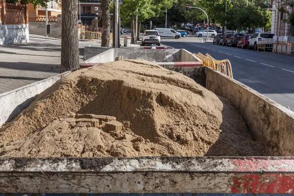 stock image River sand is a natural silicic calcareous aggregate, with fine granulometry, from an extraction zone made up of sedimentation river material