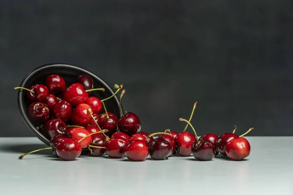 stock image There are many types of cherry, but most of them grow on shrubs and low trees just like blackberries or strawberries