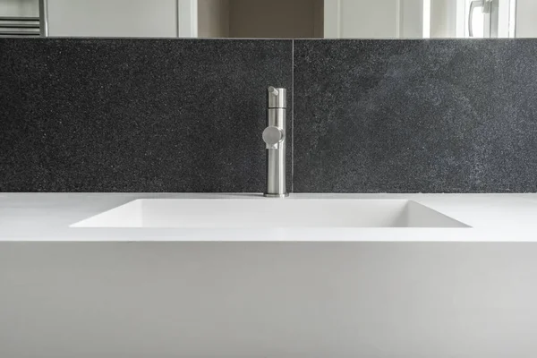 stock image Frontal image of a contemporary sink with clean and straight lines in a minimalist style