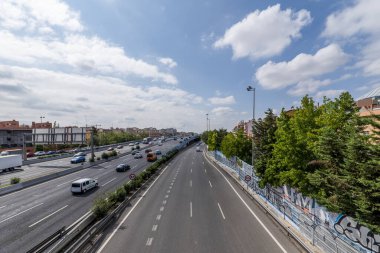 Madrid 'deki M-30 çevre yolunun yolları.