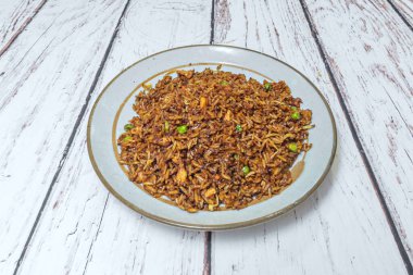 Peru restoranında pişirilmiş soya pilavı.