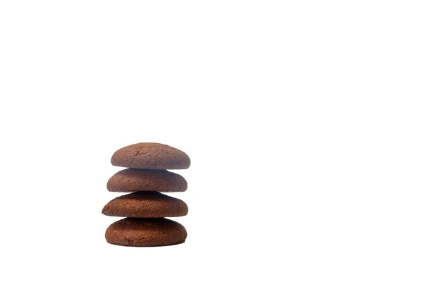 Haferflockenkekse Mit Schokolade Auf Weißem Hintergrund — Stockfoto