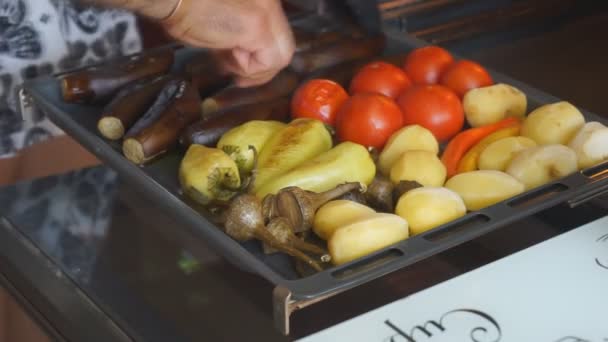감자를 가지와 주치니 채식주의자와 채식주의자의 가까이 — 비디오