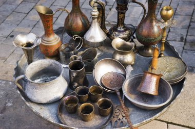 Oriental, Turkish, Azerbaycan, vintage, silver, seramik demir kaplar. Eski mutfak gereçleri, çaydanlıklar, kahve türkleri semaverler tabak kapları.