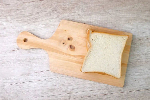 Top View Slices Plain Bread Cutting Board Table — Stock Photo, Image