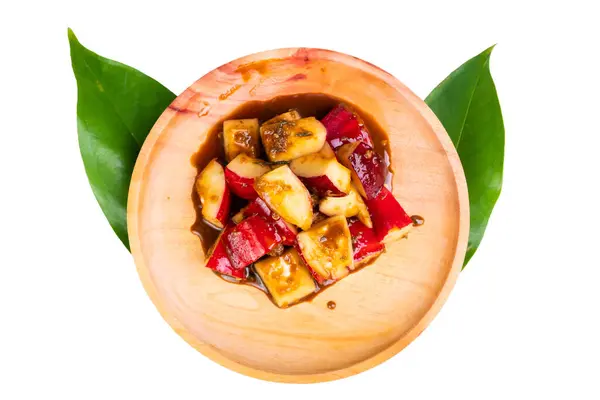 Syzygium Malaccense Szeletek Édes Fűszeres Mártással Régi Indonéz Étel Lótisz — Stock Fotó