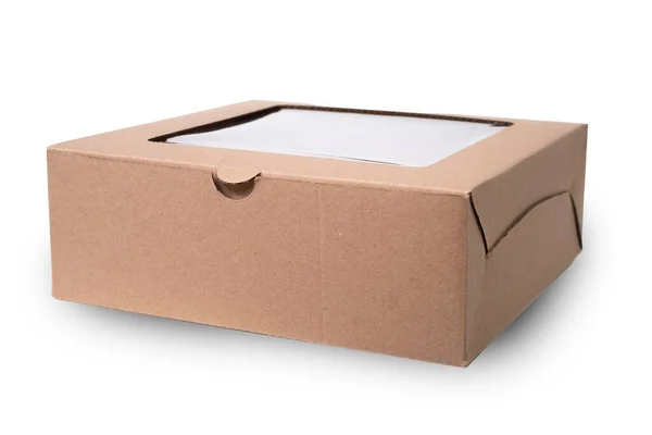 Carton Box Fast Food Isolated White Background Recyclable Cardboard Boxes — Stock Photo, Image