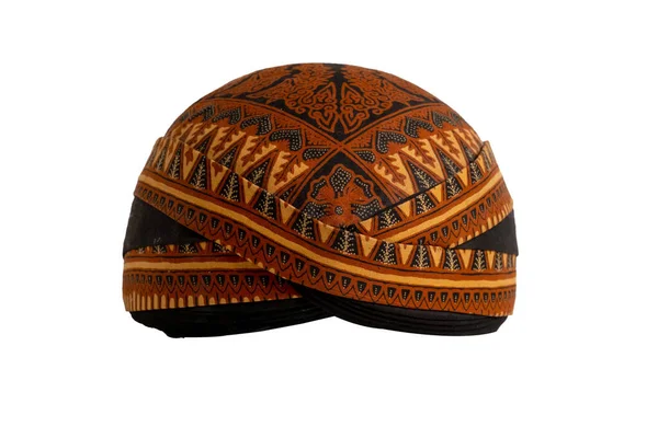 Яванская Традиционная Шляпа Обычно Называют Blangkon Индонезии Большинство Имеют Мотивы — стоковое фото