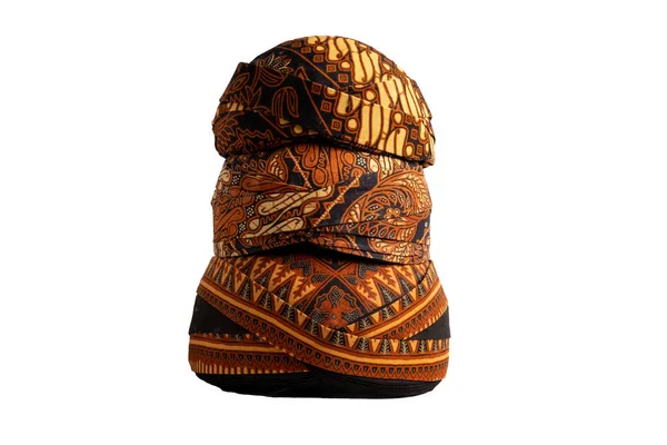 Кучи Различных Размеров Традиционных Яванских Шляп Обычно Называемых Блангкон Индонезии — стоковое фото