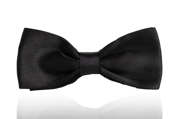 Black Bow Tie Isolated White Background Clipping Path Concept Formal — Stock Photo, Image