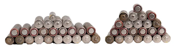 Купка Лужних Батарей Білому Тлі Хімічні Відходи — стокове фото