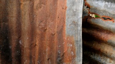 Paslı çinko desenli arka plan. Eski paslı demir zemin