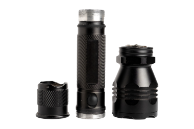 Şeffaf arkaplanda siyah LED fener izole