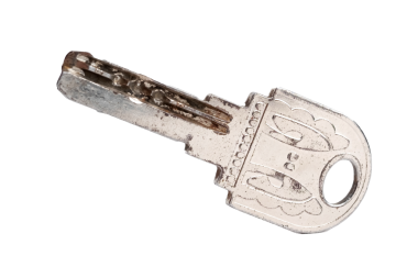 Paslı Metal Anahtarı Saydam Arkaplanda Kapat