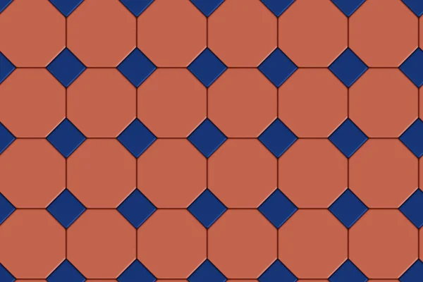 Mosaic Red Blue Seamless Pattern Illustration — Stock Photo, Image