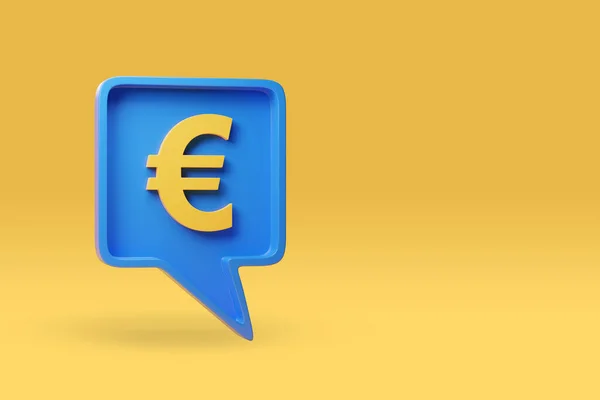 Beszéd Léggömb Egy Euro Jel Sárga Alapon Fénymásolási Hely Illusztráció — Stock Fotó