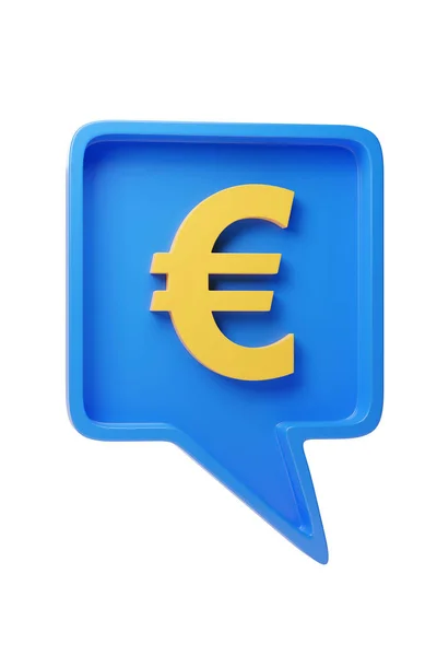Balão Fala Com Sinal Euro Isolado Sobre Fundo Branco Ilustração — Fotografia de Stock