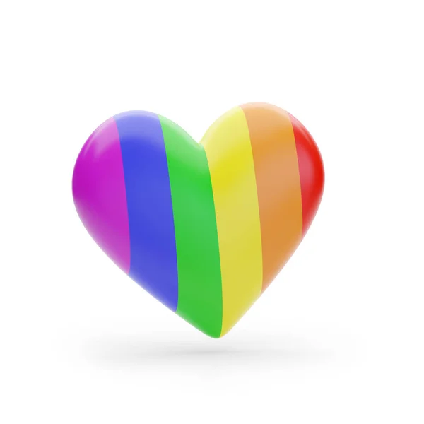Corazón Con Los Colores Bandera Del Arco Iris Aislado Sobre — Foto de Stock