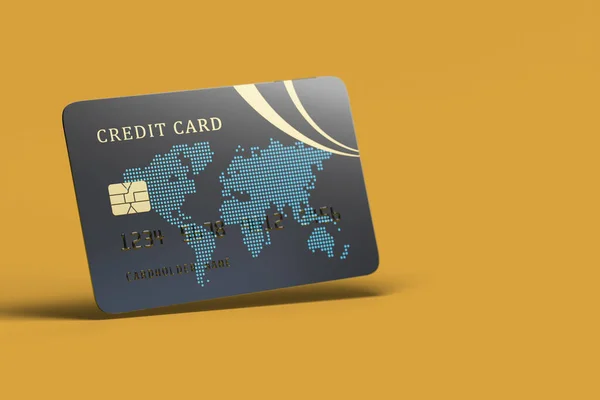 Creditcard Met Kopieerruimte Oranje Achtergrond Illustratie — Stockfoto
